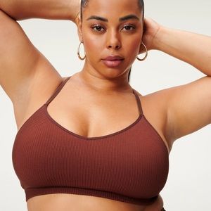 NWT Good American Seamless Chunky Rib Bra